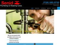 Senid Plumbing & Heating Corp. website screenshot