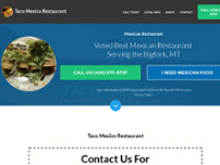 TACO MEXICO RESTAURANT website screenshot