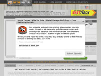 Screenshot for http://www.metalshelters.com/