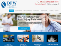 Mansfield Pain & Injury Center website screenshot