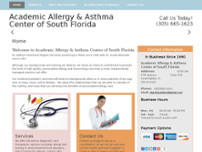 Academic Allergy & Asthma Center of South Florida website screenshot