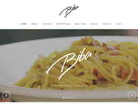 Biba Restaurant website screenshot