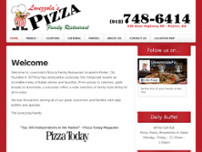 Lovezzola's Pizza & Sub website screenshot