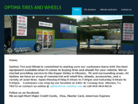 Optima Tires And Wheels website screenshot