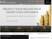 Desert Gold Exchange website screenshot