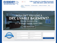 Everdry Waterproofing of S.E. Michigan website screenshot