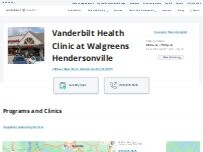 Website Screenshot Vanderbilt Health Clinic at Walgreens Hendersonville