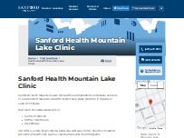 Website Screenshot Sanford Health Mountain Lake Clinic