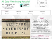 All Care Veterinary Hospital website screenshot