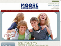 Moore Orthodontics website screenshot