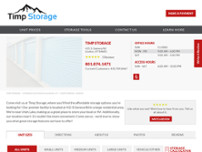 Timp Storage website screenshot