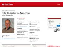 Mike Alexander State Farm Insurance website screenshot