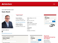 Sam Hunt - State Farm Insurance Agent website screenshot