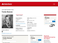 Tonia Bonow - State Farm Insurance Agent website screenshot