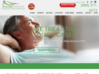 Snore Experts website screenshot