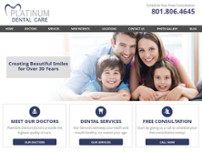Platinum Dental Care website screenshot