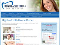 Highland Hills Dental Center website screenshot