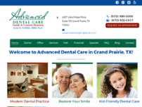 Advanced Dental Care website screenshot