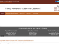 Family Memorials - West River Locations website screenshot