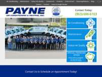 Payne Air Conditioning & Heating website screenshot