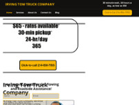 Irving Tow Truck Company website screenshot