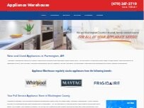 Website Screenshot Appliance Warehouse