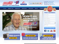 Snyder Heating and Air Conditioning website screenshot