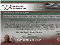 Ra Seamless Gutters LLC website screenshot