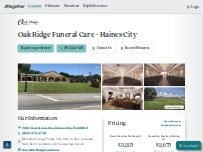 Website Screenshot Oak Ridge Funeral Care - Haines City