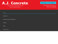 Screenshot for https://www.ajconcrete.net/