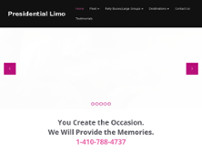 Presidential Limo Service website screenshot