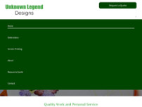 Unknown Legend Designs website screenshot