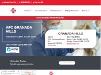 Website Screenshot AFC Urgent Care Granada Hills
