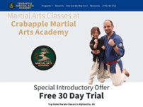 Crabapple Martial Arts Academy website screenshot
