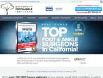 University Foot and Ankle Institute, Downtown Los Angeles website screenshot