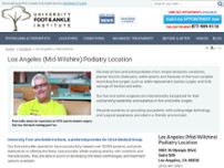 University Foot and Ankle Institute, Los Angeles website screenshot