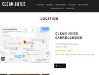 Clean Juice website screenshot