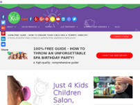 Just 4 Kids Salon & Birthday Party Boutique website screenshot
