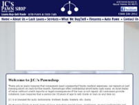 J.C.'s Pawnshop website screenshot