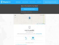 Screenshot for https://wastebits.com/locator/location/h-s-landfill