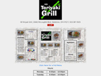 KB Teriyaki Grill website screenshot