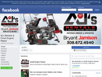 AJ's Rentals & Small Engine Repair website screenshot