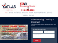 Atlas Heating, Cooling & Electrical website screenshot