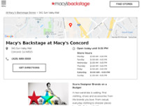 Macy's Backstage website screenshot