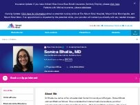 Website Screenshot Sonica Bhatia, MD