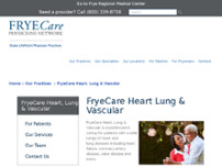 Frye Heart, Lung & Vascular website screenshot
