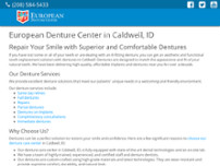 European  Denture Center website screenshot