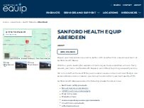 Website Screenshot Sanford Health Equip Aberdeen
