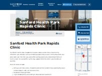 Website Screenshot Sanford Health Park Rapids Clinic