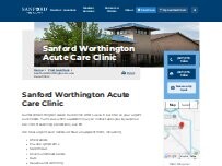 Website Screenshot Sanford Worthington Acute Care Clinic